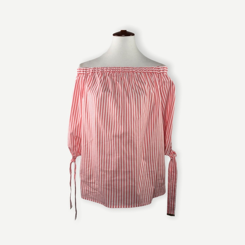 NWT Michael Michael Kors pink/white stripe blouse